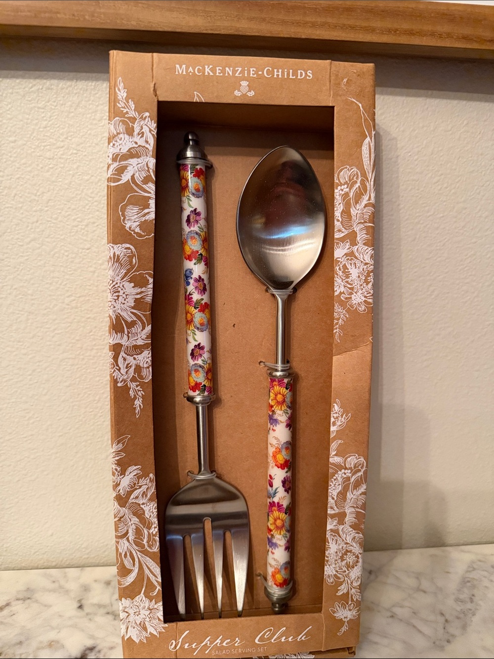 MacKenzie-Childs Flower Market Supper Club Salad Serving Set